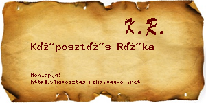 Káposztás Réka névjegykártya