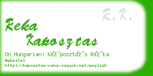 reka kaposztas business card